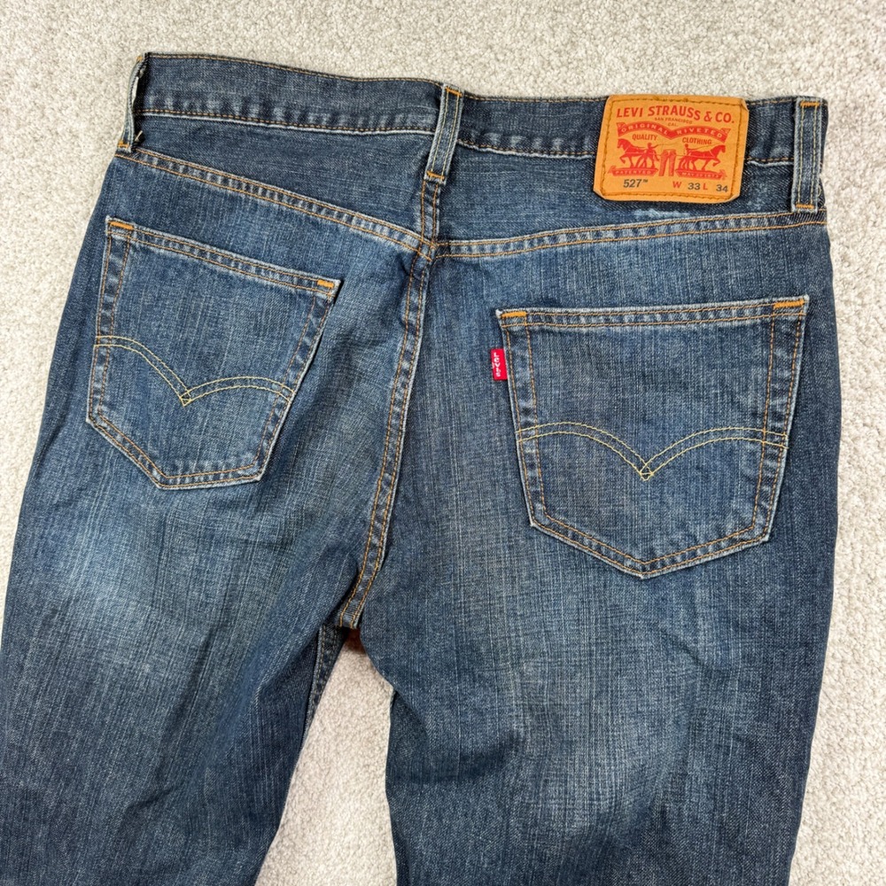 Levi's 527 Slim Bootcut Jeans Mens 33x34 Blue Denim Classic Fit 01128